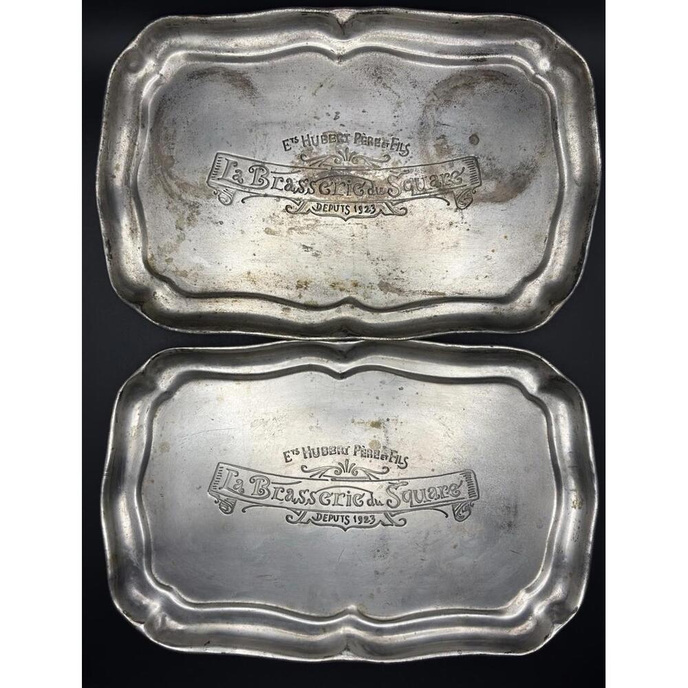 Le Comptoir de Famille La Brasserie du Square French Bistro Metal Trays Set of 2